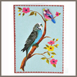 blue budgie - tin badge card