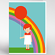 girl and rainbow