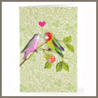 birds on a branch - tin badge card