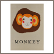 monkey balloon greeting card