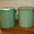 green enamelled storage barrel