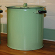 green enamelled storage barrel