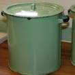 green enamelled storage barrel