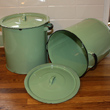 green enamelled storage barrel