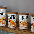 ceramic floral storage jars